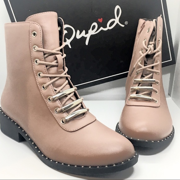 Dolls Kill Qupid Dusty Rose Pink Mauve Boots 7 - Picture 3 of 8